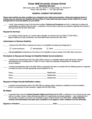 General Consent for Disability Services