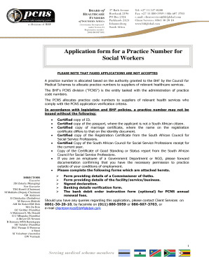 South African Social Worker Practice Number Application