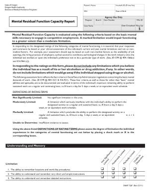 Mental Residual Function Capacity Evaluation Form
