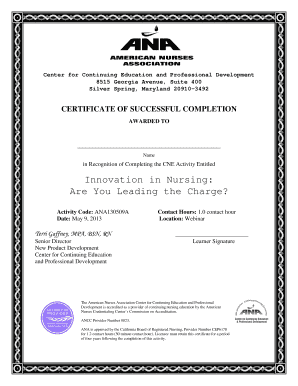 Certificate of Successful Completion