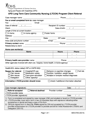 APD Long Term Care Community Nursing Referral Form