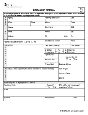 Interagency Referral Form DHS 224