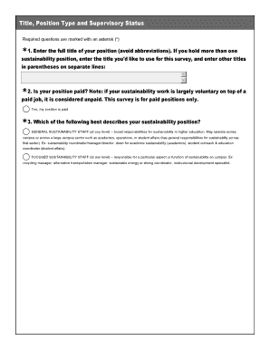 Sustainability Position Survey