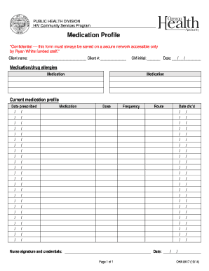 HIV Medication Profile Form