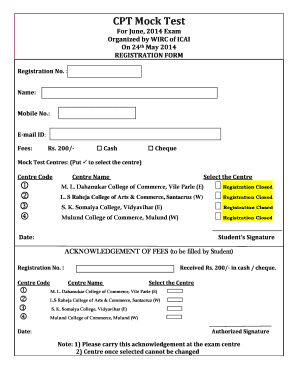 CPT Mock Test Registration Form