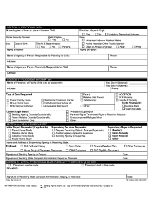 Interstate Compact on Placement of Children Request