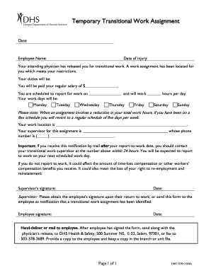 Temporary Transitional Work Assignment Form