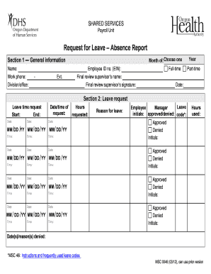 Request for Leave Absence Report