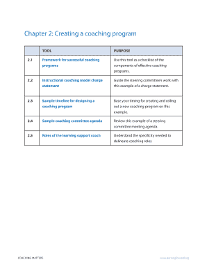 Framework for Successful Coaching Programs