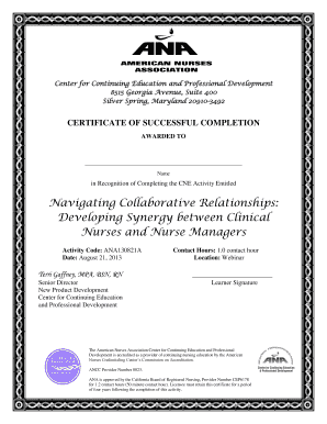 Certificate of Successful Completion