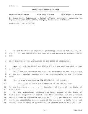Washington Initiative Petition Form