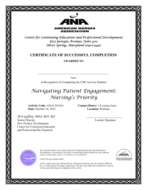 Certificate of Successful Completion