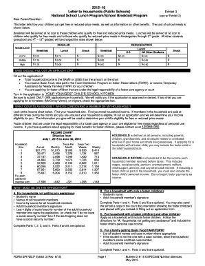 National School Lunch Program Application