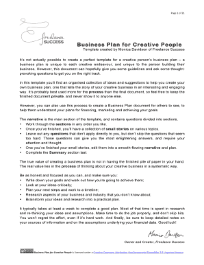 Creative Business Plan Template
