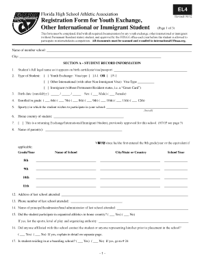 Florida High School Athletic Association Registration Form