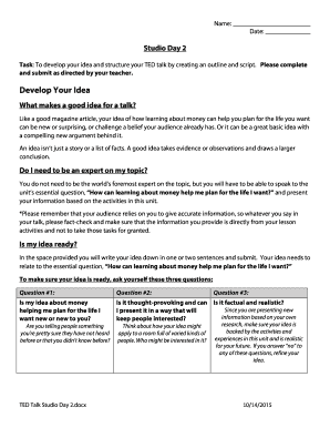 TED Talk Outline and Script Template