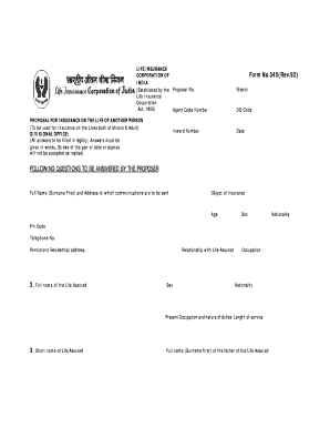 Life Insurance Proposal Form