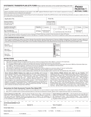 Systematic Transfer Plan Form