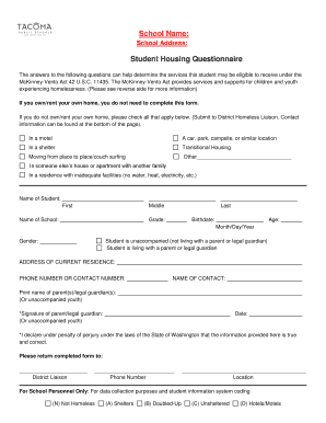Student Housing Questionnaire