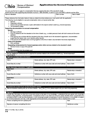 Application for Accrued Compensation