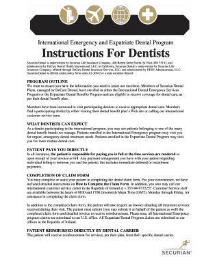 Securian Dental Claim Form