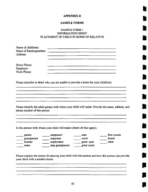 Michigan Child Placement in Relative's Home Forms