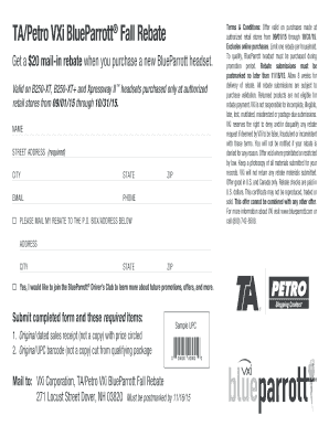 BlueParrott Fall Rebate Terms & Conditions