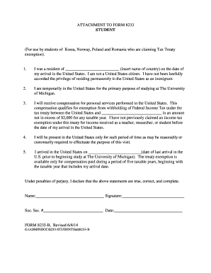 Form 8233 Student Tax Treaty Exemption