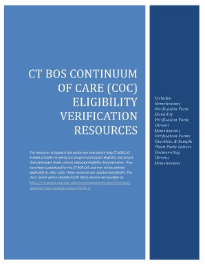 Continuum of Care Homelessness Verification Form