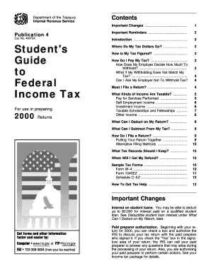 IRS Publication 4 Student's Tax Guide