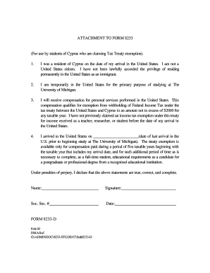 Form 8233 for Cyprus Students