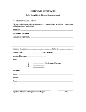 Certificate of Insurance