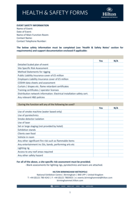 Event Safety Information Form