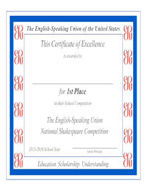 Certificate of Excellence