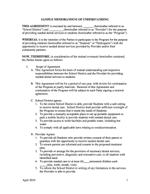 SAMPLE MEMORANDUM OF UNDERSTANDING THIS AGREEMENT WHEREAS - mchoralhealth