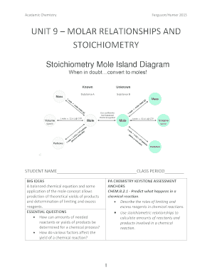 Chemistry Worksheet on Stoichiometry