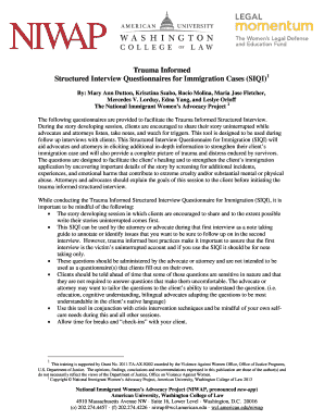 Trauma Informed Structured Interview Questionnaire for Immigration