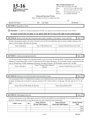 Untaxed Income Form