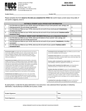 What are assets and liabilities - SECTION B PARENT ASSET INFORMATION if you are a