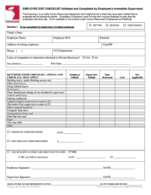 Employee Exit Checklist