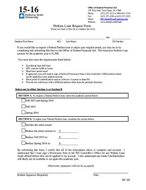 Perkins Loan Request Form