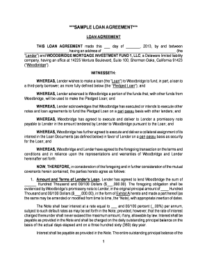 SAMPLE LOAN AGREEMENT - Crowe amp Associates