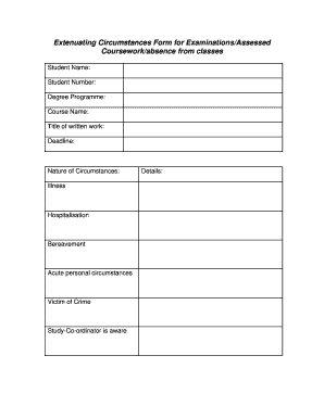 Extenuating Circumstances Form
