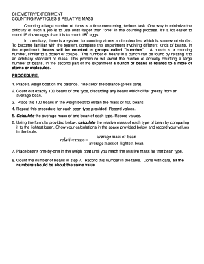 Chemistry Experiment Form