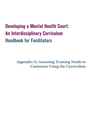 Mental Health Court Training Needs Assessment
