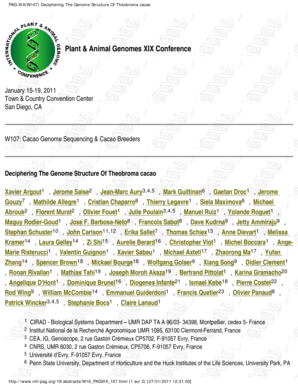 PAG-XIXW107 Deciphering The Genome Structure Of Theobroma cacao - agritrop cirad