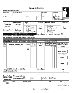 Insurance Enrollment Form
