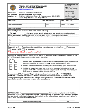 Arizona Public Records Request Form