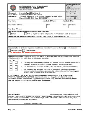 Arizona Public Records Request Form