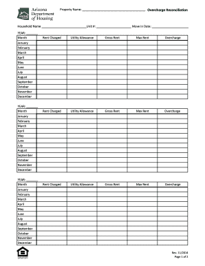 Rental Overcharge Reconciliation Form